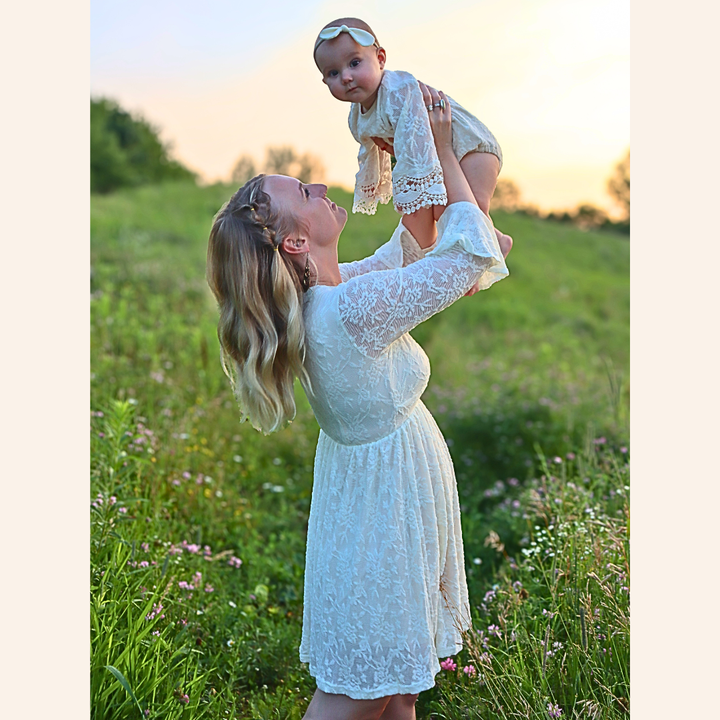 Ivory Lace Mommy & Me Dresses - HAHA MAMA Clothing