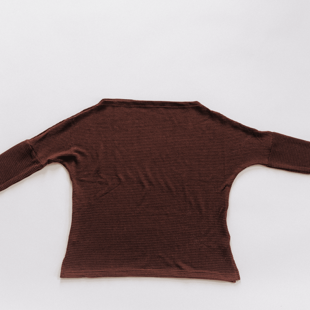 Coffee Brown Wide Collar Knit Sweater - HAHA MAMA Clothing