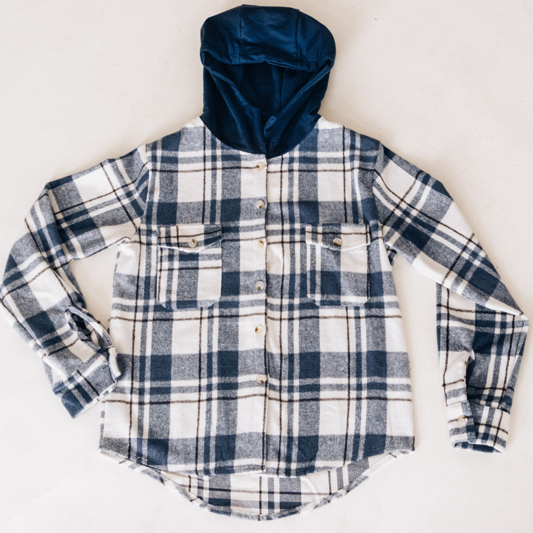 Navy Plaid Flannel- Mom & Son