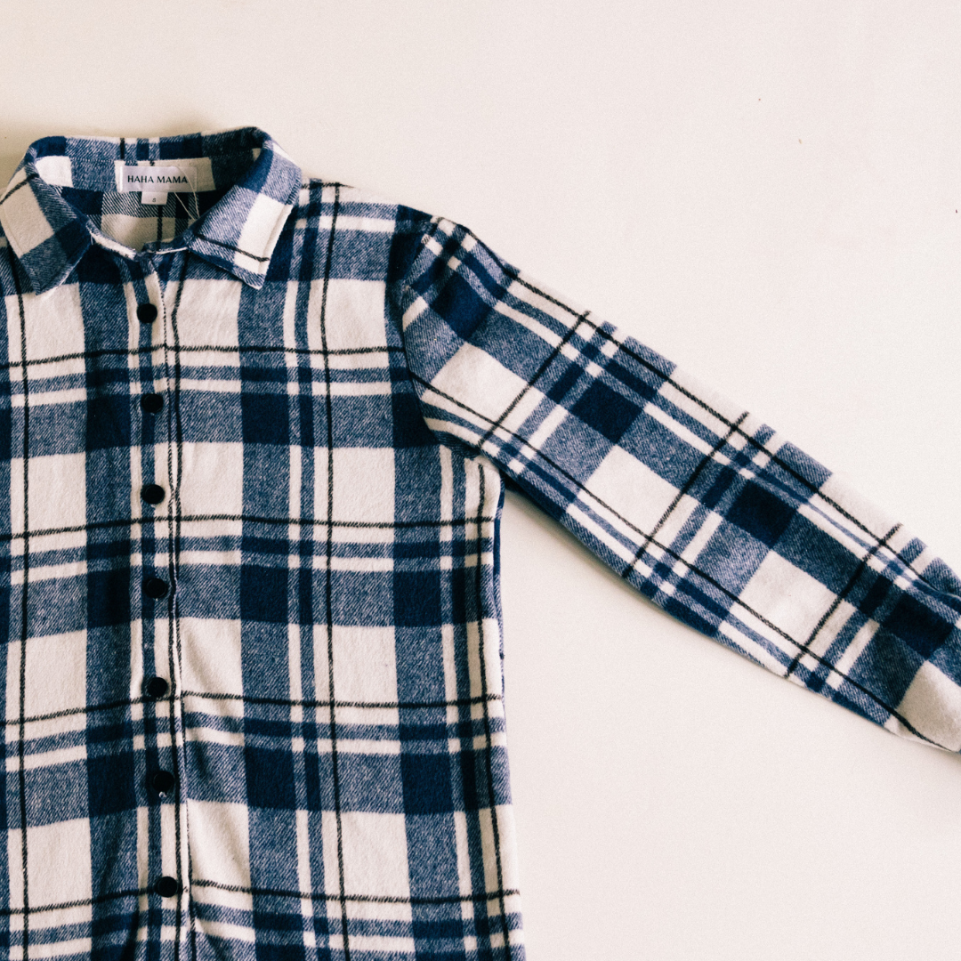Navy Plaid Flannel-Adult & Daughter