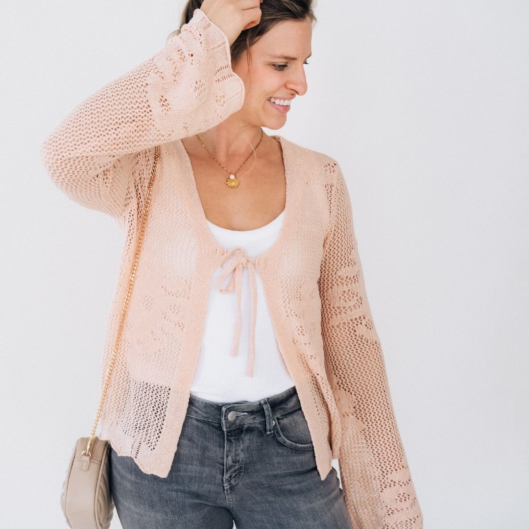 Crochet Bell Sleeve Cardigan- Women