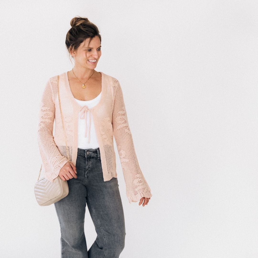 Crochet Bell Sleeve Cardigan- Women