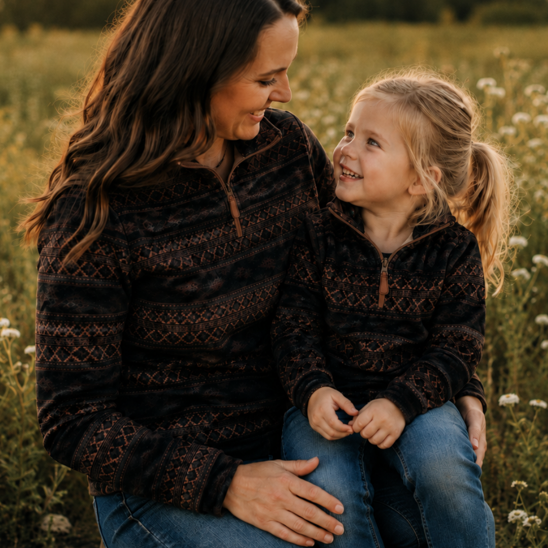 Brown Sherpa Aztec Mommy & Me Sweaters