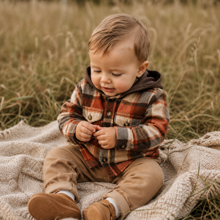 Brown & Rust Plaid Flannel - Infant