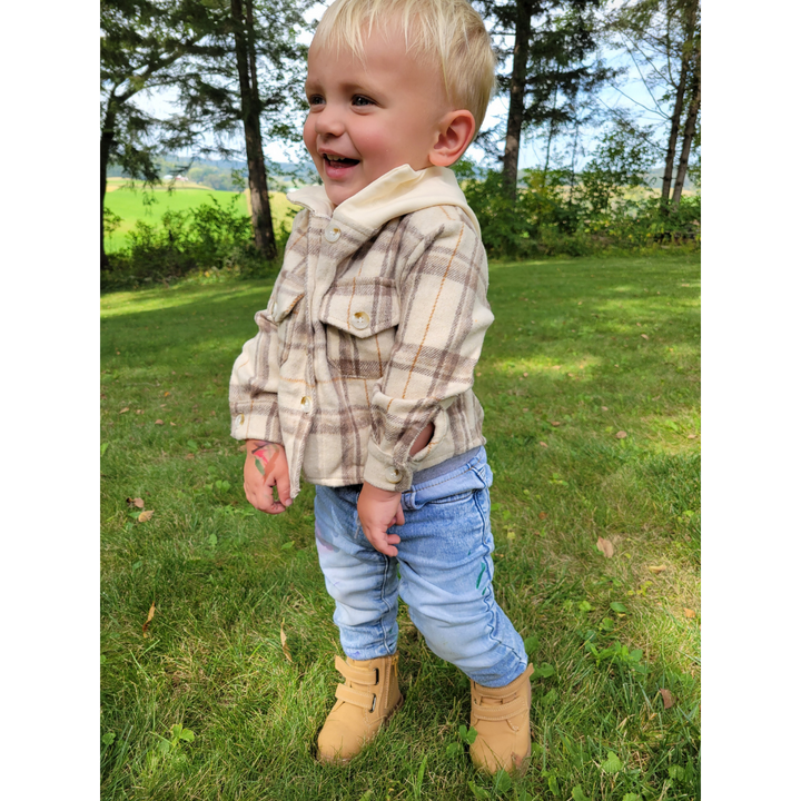 Beige Flannel - Child - HAHA MAMA Clothing
