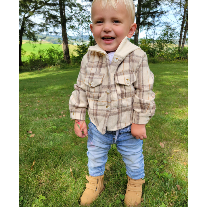 Beige Flannel - Child - HAHA MAMA Clothing