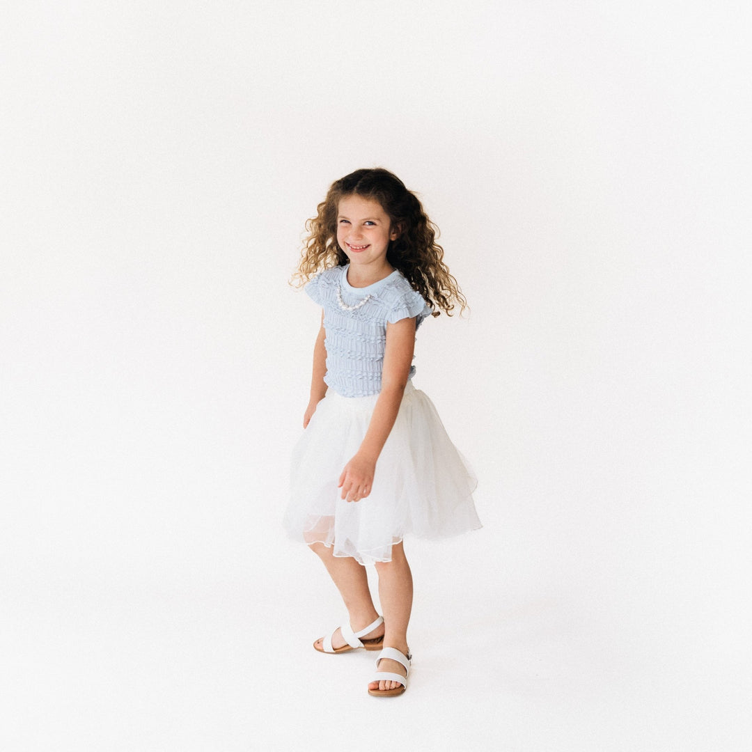 Ruffle Blue Pearl Outfit - Child - HAHA MAMA Clothing