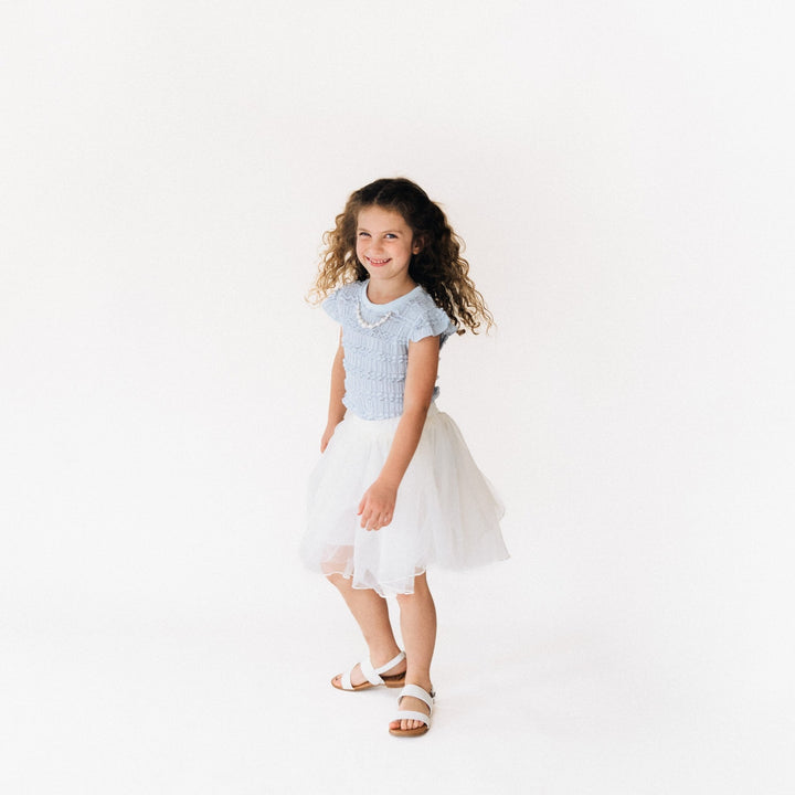 Ruffle Blue Pearl Outfit - Child - HAHA MAMA Clothing