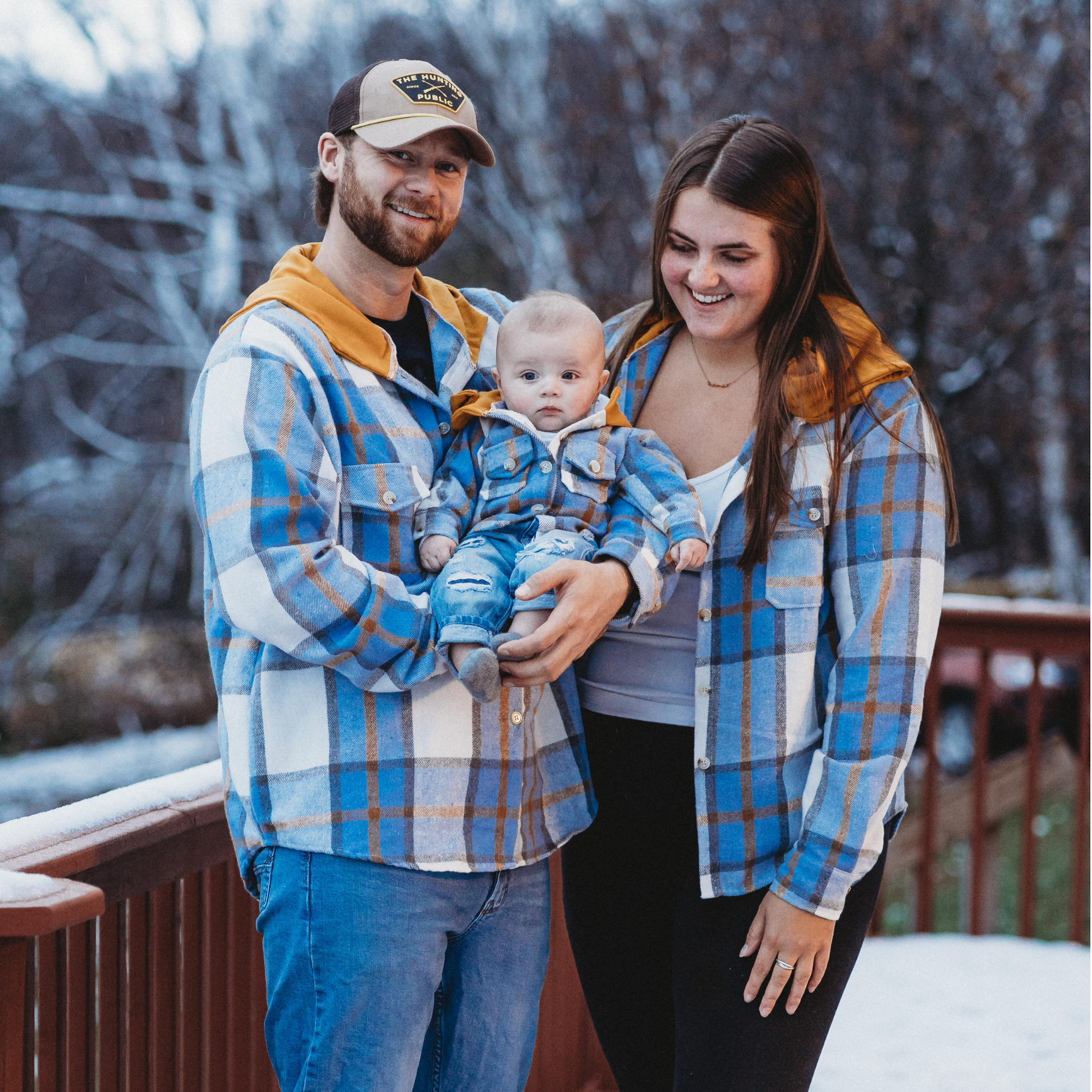 Hooded Blue & Yellow Flannel Jacket- Child