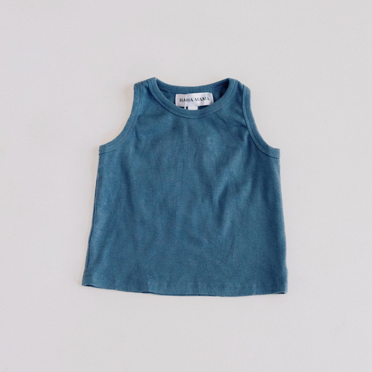 Dusty Blue Ribbed Tank - Infant