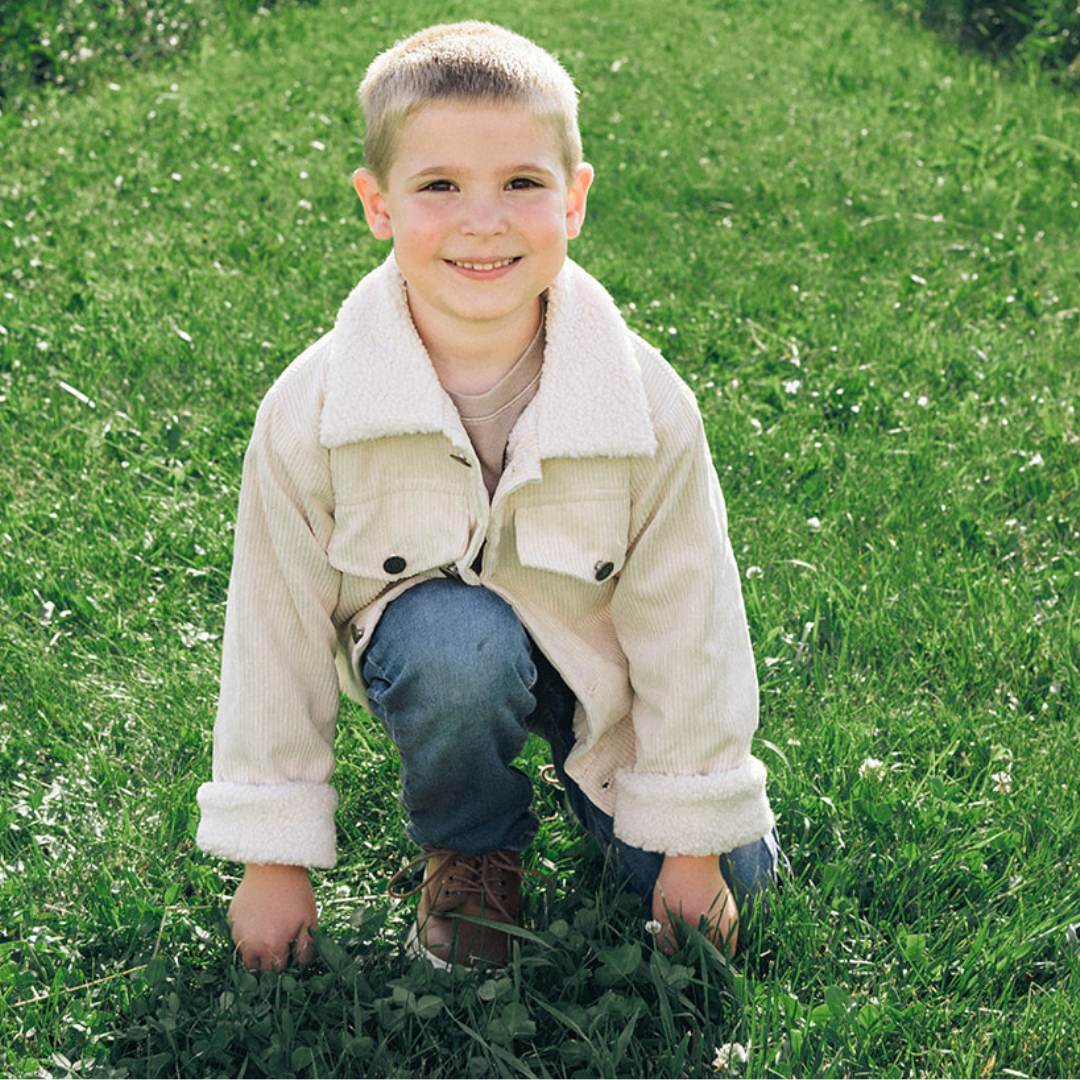 Sherpa Collar Bone Corduroy Jacket-Child