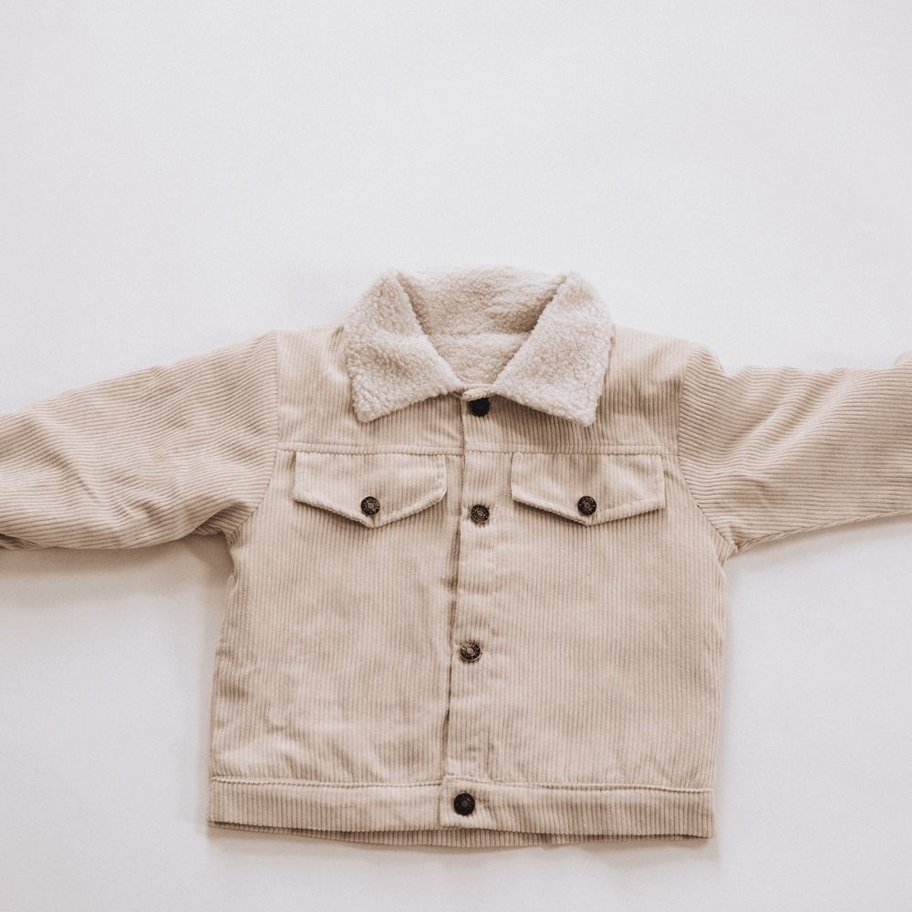 Sherpa Collar Bone Corduroy Jacket - Child - HAHA MAMA Clothing