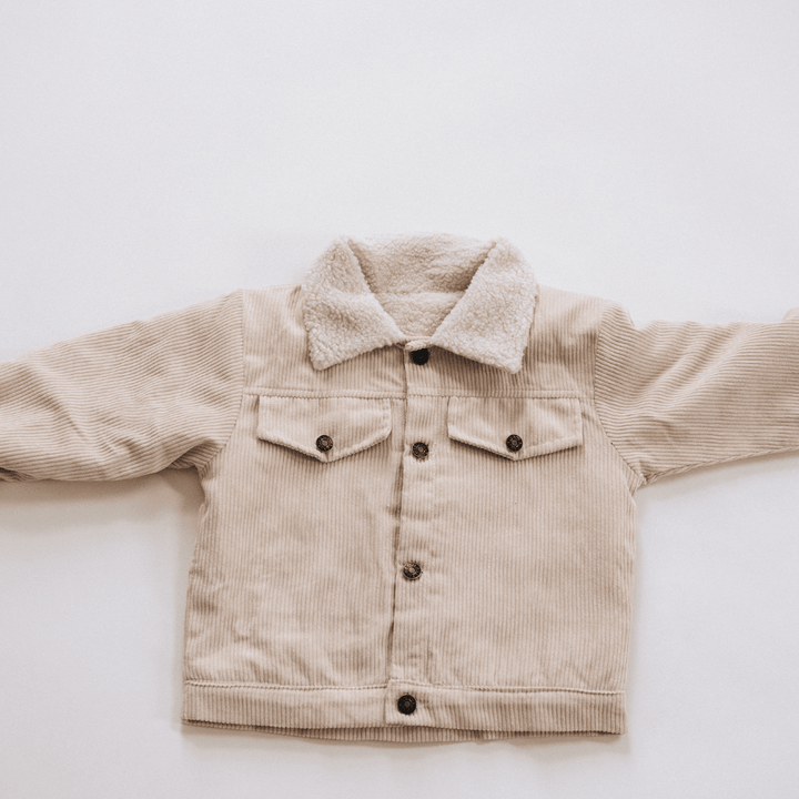 Sherpa Collar Bone Corduroy Jacket - Child - HAHA MAMA Clothing