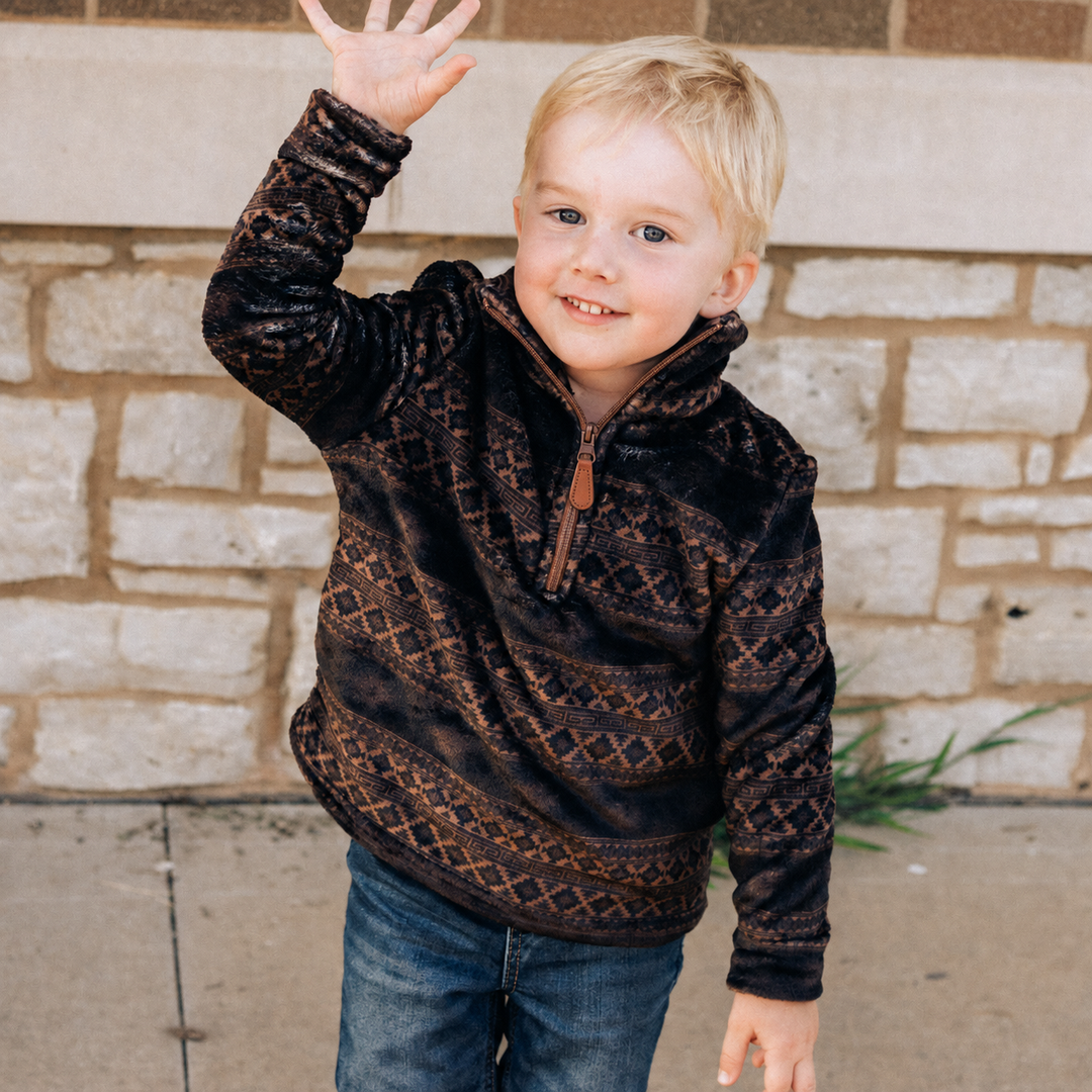 Brown Sherpa Aztec Mommy & Me Sweaters