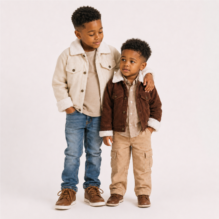 Sherpa Collar Bone Corduroy Jacket-Child
