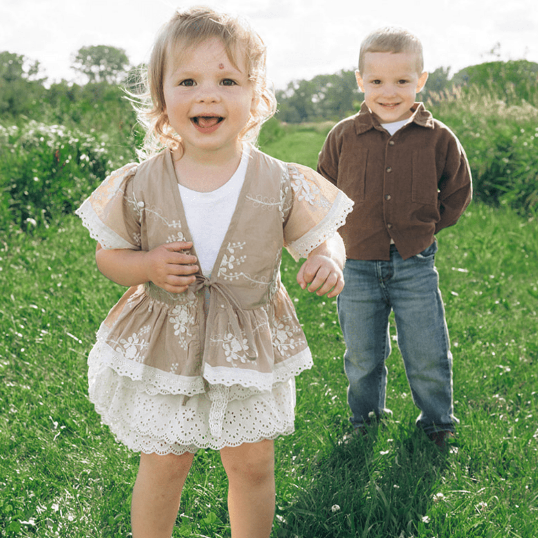 Embroidered Cardigan- Child - HAHA MAMA Clothing
