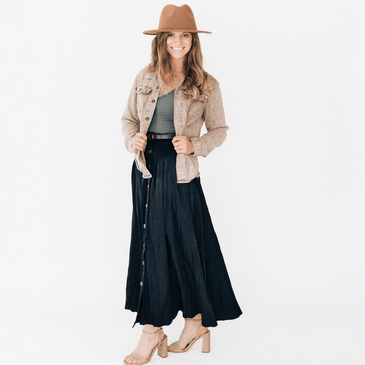 Brown Denim Jacket - Adult - HAHA MAMA Clothing