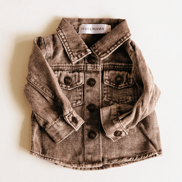 Brown Denim Jacket - Child Dallas Orders - HAHA MAMA Clothing