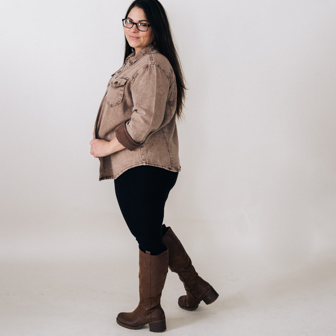 Brown Denim Jacket - Women