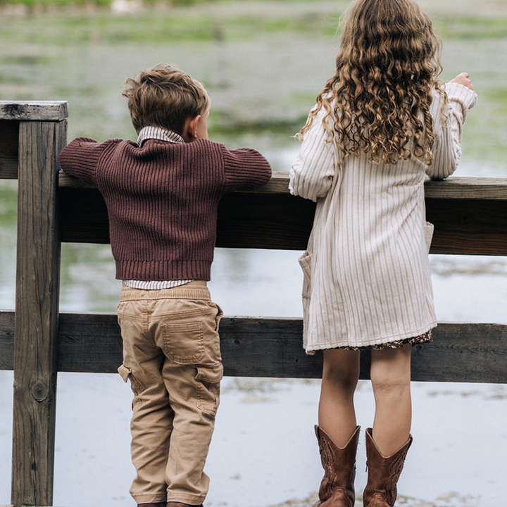 Chocolate Brown Knit Pullover Sweater- Child