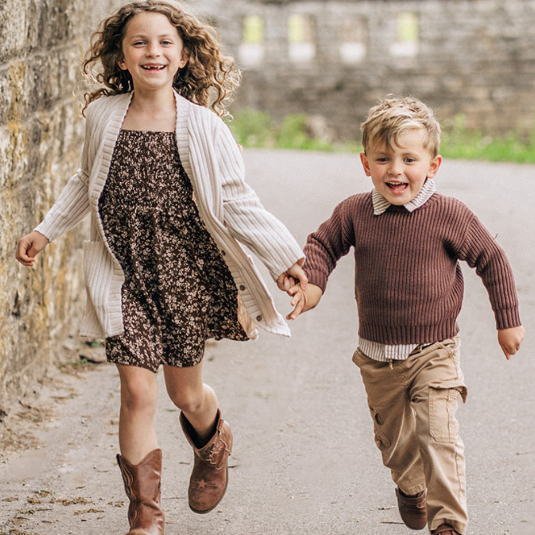 Chocolate Brown Knit Pullover Sweater- Child