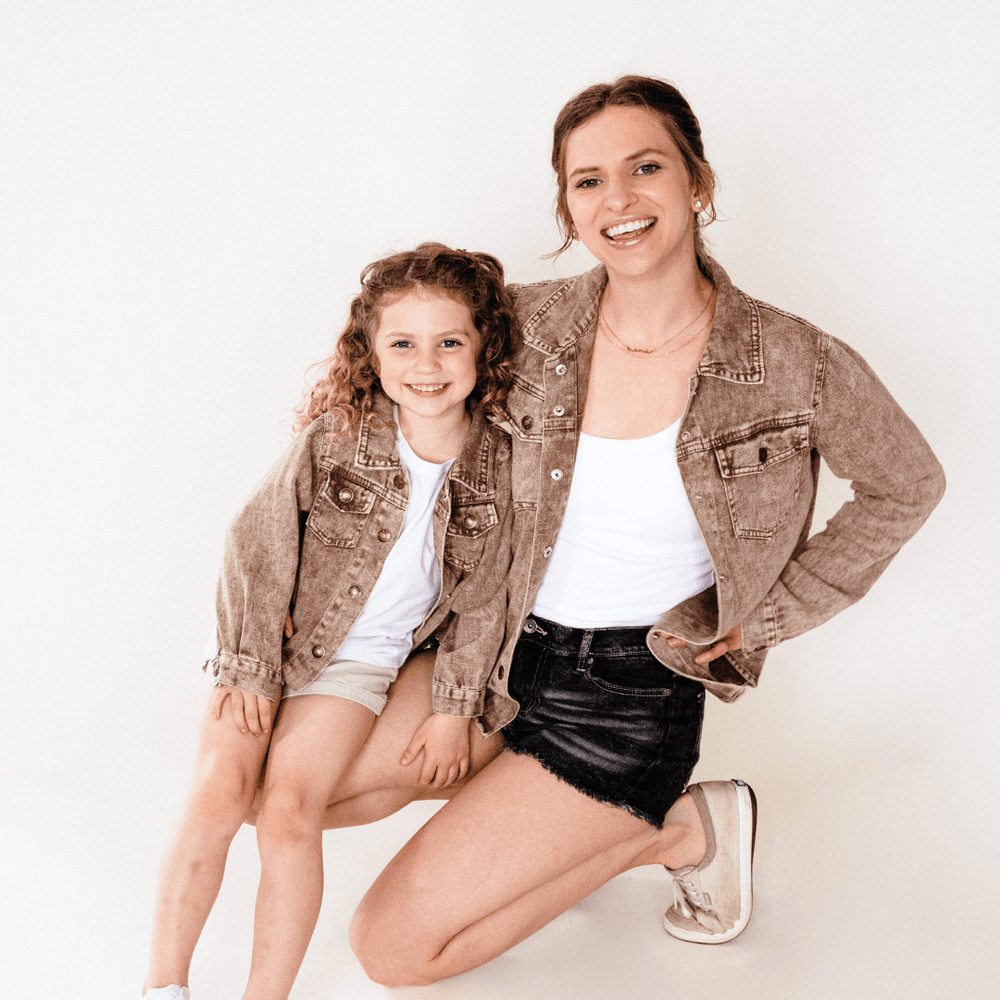 Brown Denim Jacket - HAHA MAMA Clothing