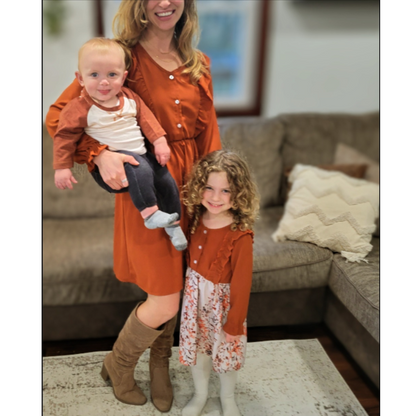 Toffee Brown Midi Mommy & Me Dresses- Women's