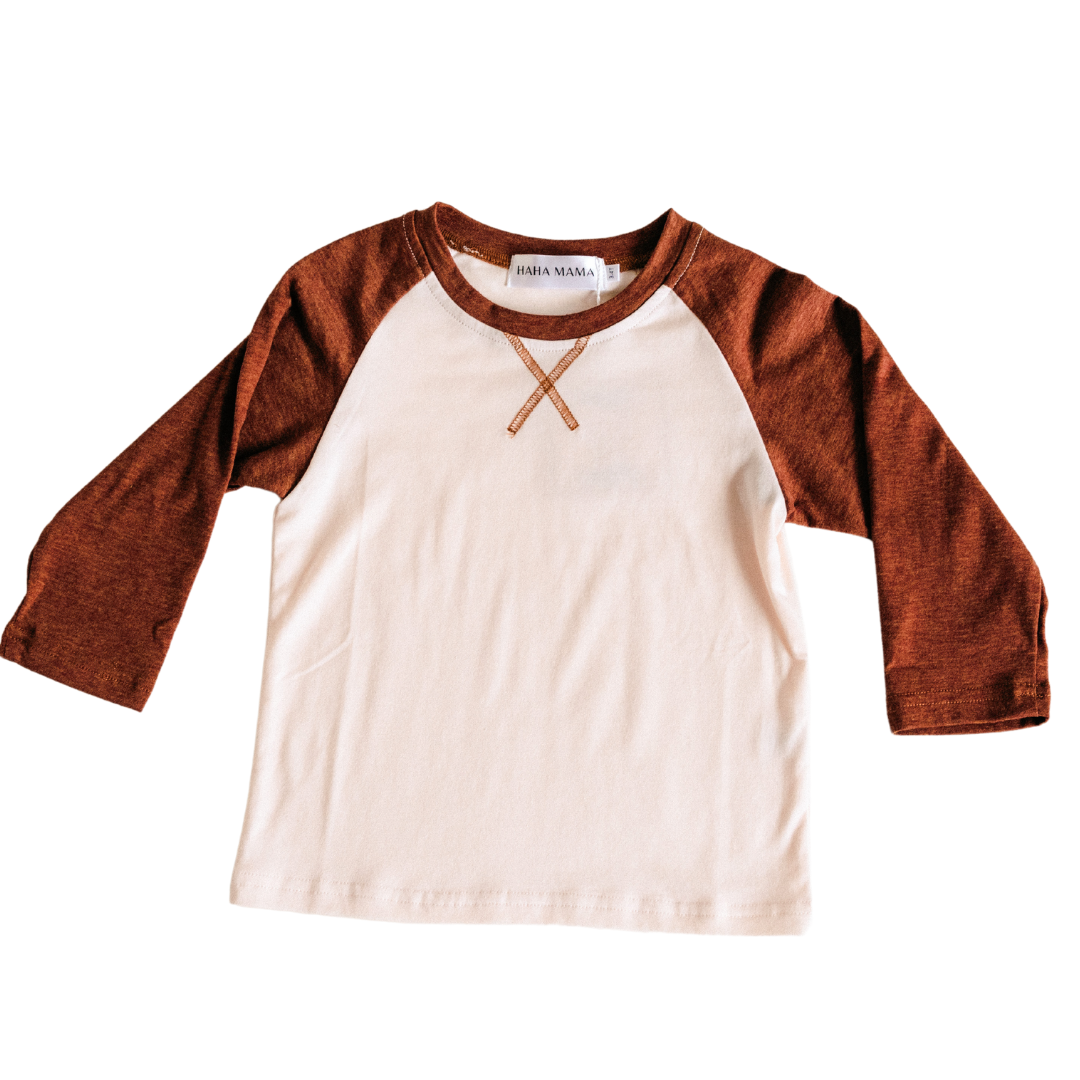 Raglan Baseball Tee Brown - Child