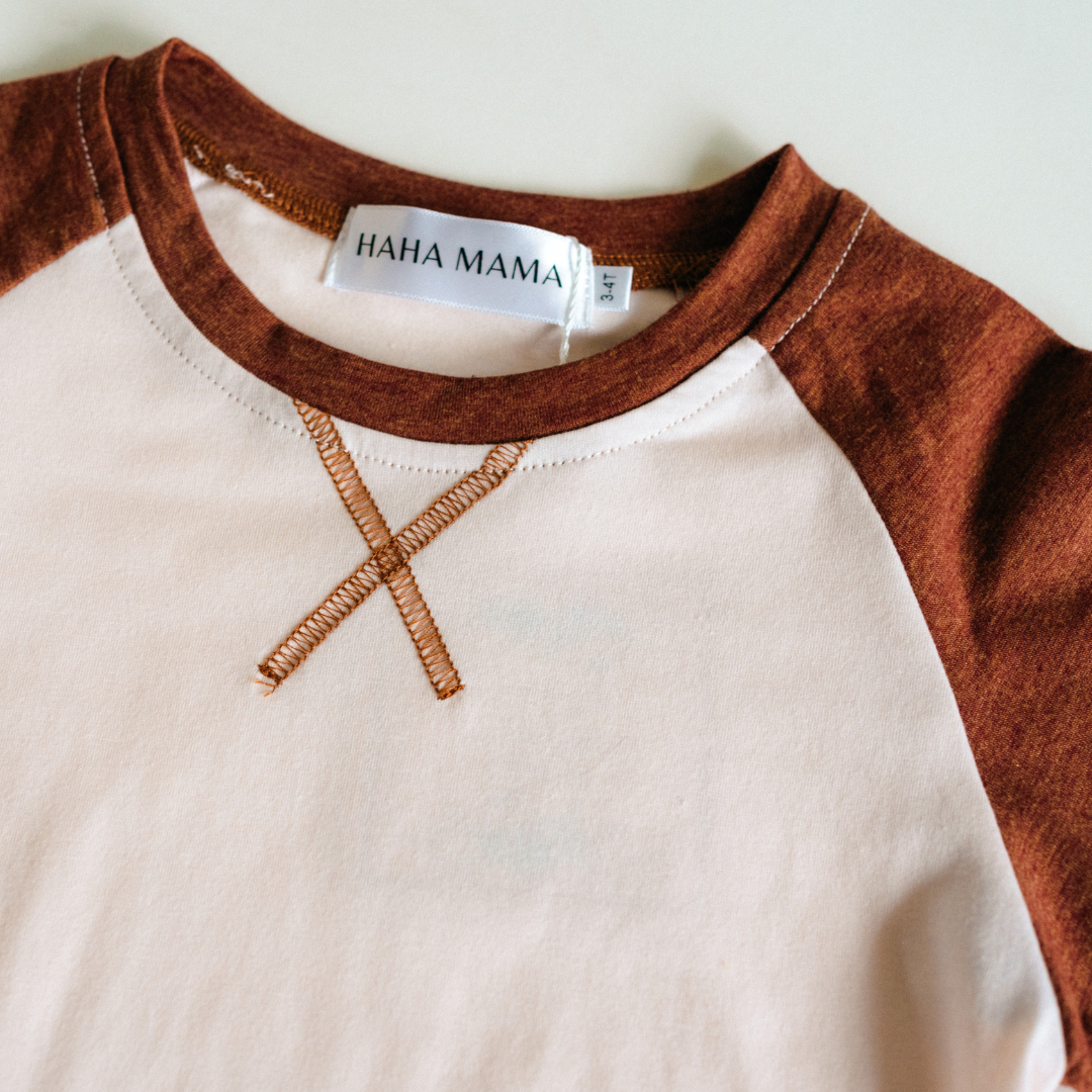 Raglan Baseball Tee Brown - Child