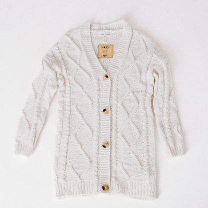 Ivory Cable Knit Cardigan- Women