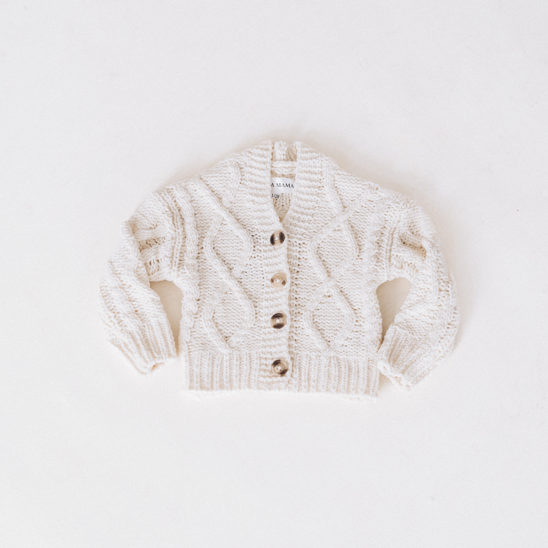 Ivory Cable Knit Cardigan- Child