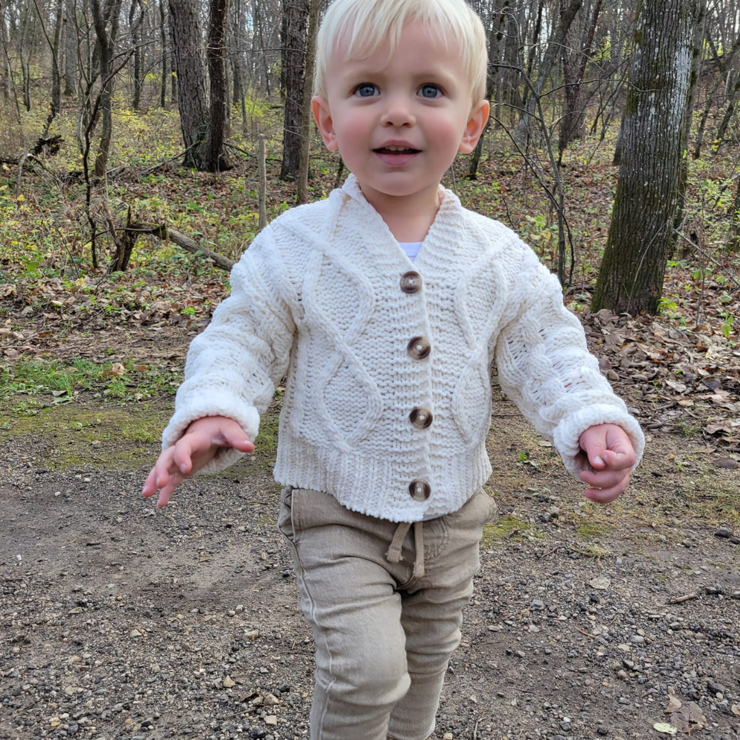 Ivory Cable Knit Cardigan - Infant