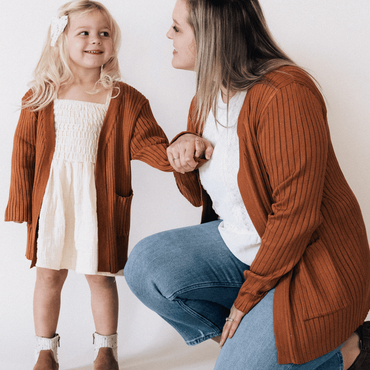 Camel Knit Cardigan - Child - HAHA MAMA Clothing