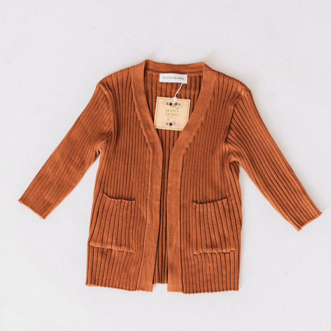 Camel Knit Cardigan - Child - HAHA MAMA Clothing