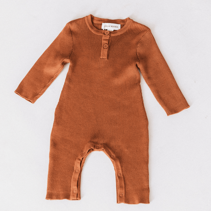 Camel Knit Long Sleeve Bodysuit - Infant - HAHA MAMA Clothing
