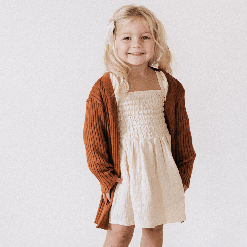 Camel Knit Cardigan - Child - HAHA MAMA Clothing