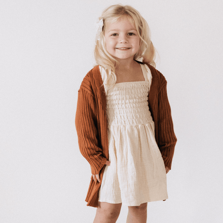 Camel Knit Cardigan - Child - HAHA MAMA Clothing