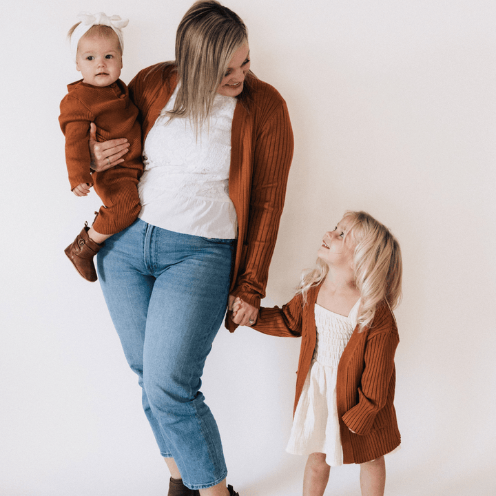 Camel Knit Cardigan - Child - HAHA MAMA Clothing