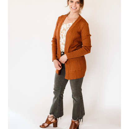 Camel Pocketed Cardigan - Women