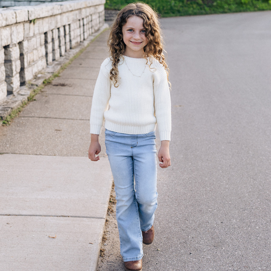 Oatmeal Knit Pullover Sweater- Child