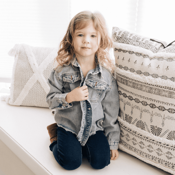 Raw Hem Denim Mommy & Me Jackets - HAHA MAMA Clothing