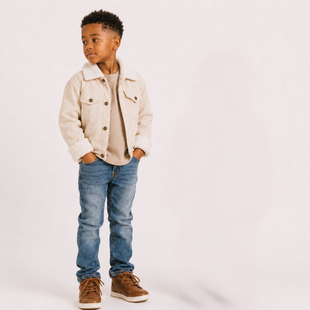 Sherpa Collar Bone Corduroy Jacket-Child