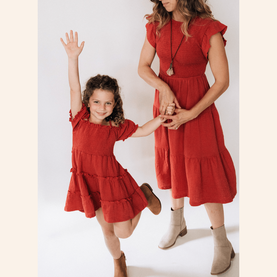 Copper Mommy & Me Dress - Child - HAHA MAMA Clothing