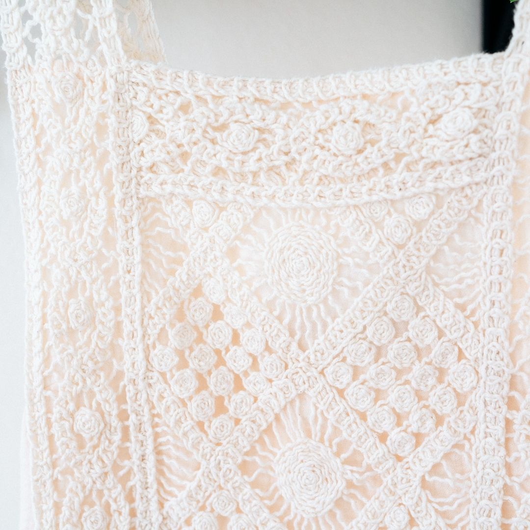 Soft White Crochet Dress - Women