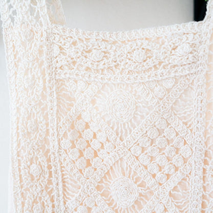 Soft White Crochet Dress - Women