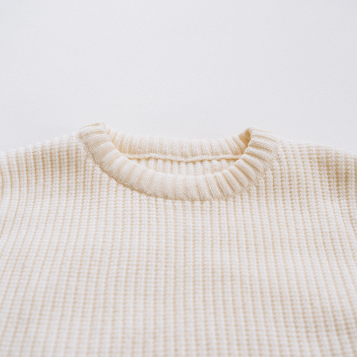 Oatmeal Knit Pullover Sweater- Child