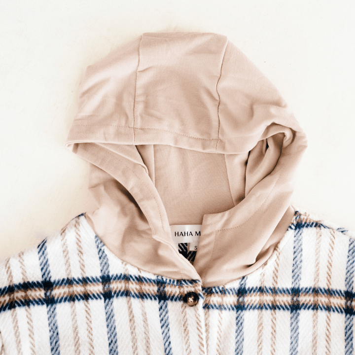 Cream & Navy Plaid Flannel - Child - HAHA MAMA Clothing