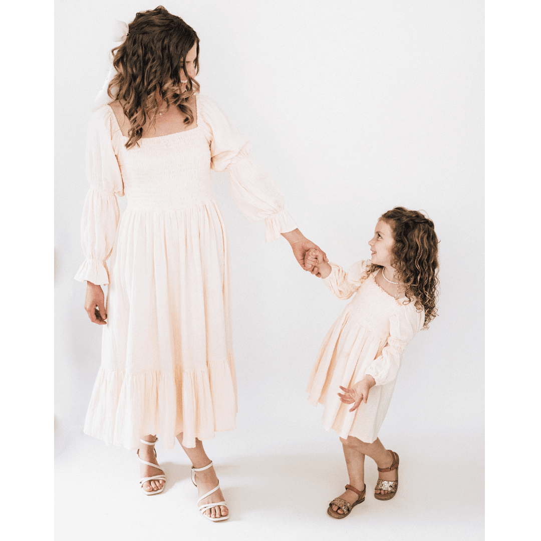 Muslin Puffed Sleeve Mommy & Me Dress - Women - HAHA MAMA Clothing