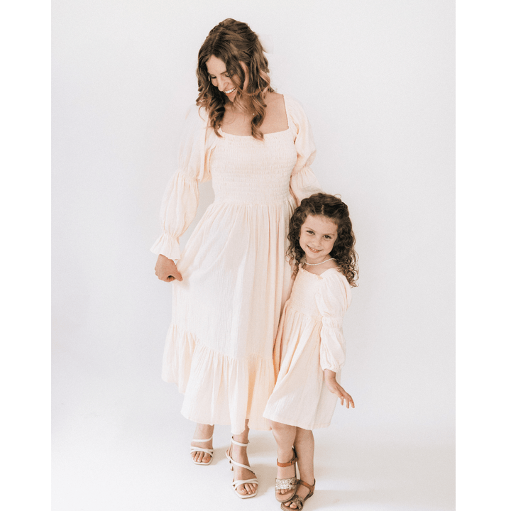 Muslin Puffed Sleeve Mommy & Me Dress - Women - HAHA MAMA Clothing
