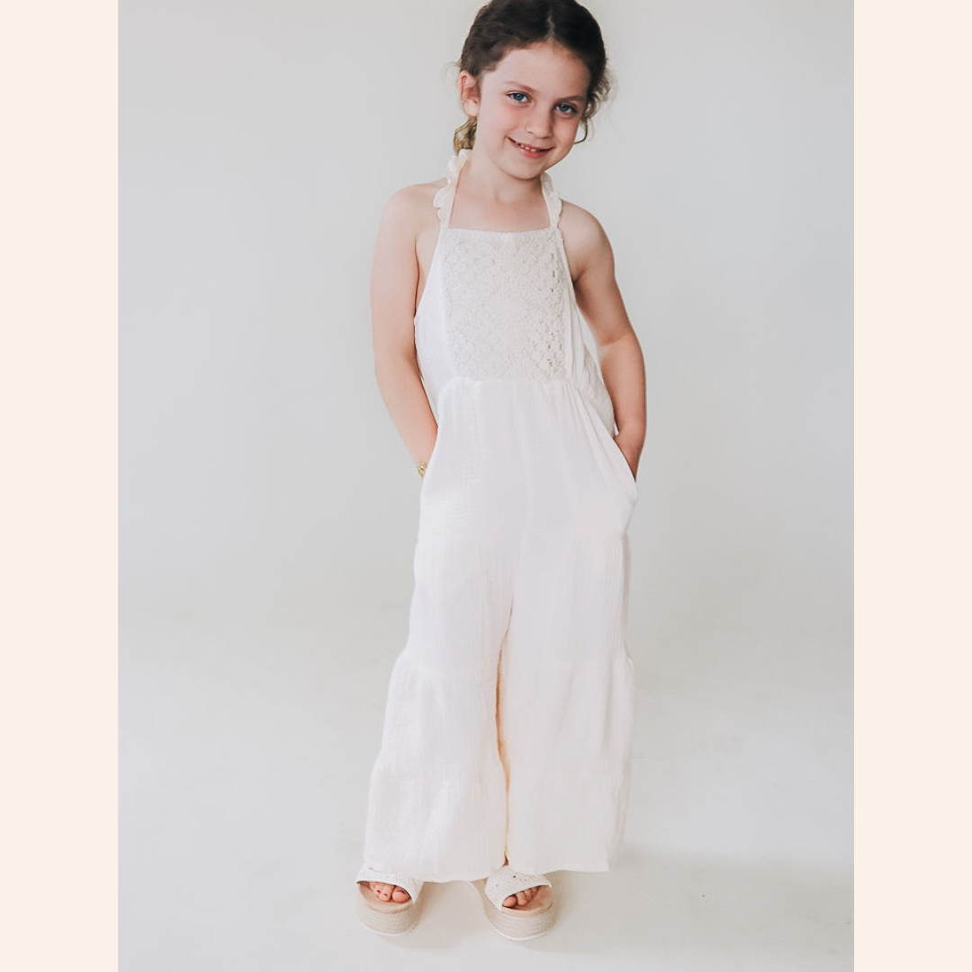 Soft White Crochet Mommy & Me Dress - Child